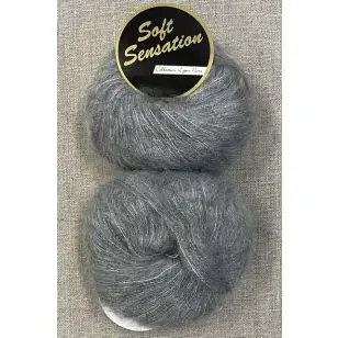 Soft Sensation mohair-look med glimmer i grå - Garn
