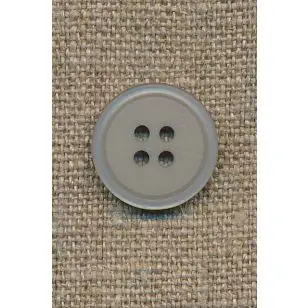 Lysegrå 4-huls knap, 18 mm. - Knapper Hvid, grå og sort