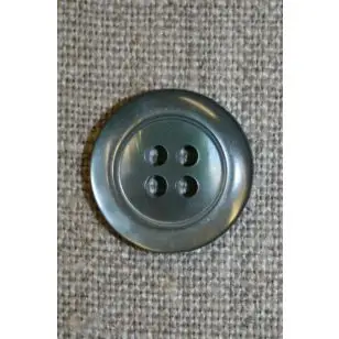 Grå-grøn blank 4-huls knap, 18 mm. - Knapper Grøn, gul og orange