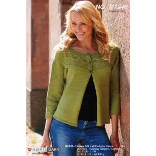 111246 Cardigan m/tværstrikket bærestykke - Pind 3-3½