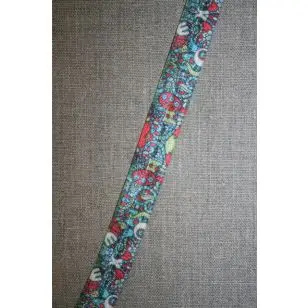 Foldeelastik m/fabeldyr orange/aqua/lime - Foldeelastik, foldebånd, uldbånd