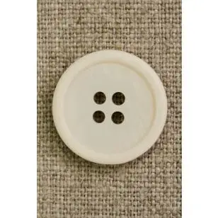 4-huls knap off-white, 20 mm. - Knapper Brun, beige og off-white