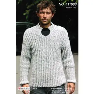 111668 Herresweater - Strikkeopskrift Herre