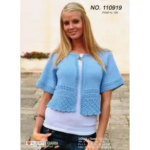 110919 Kort trøje - Strikopskrifter Dame