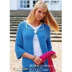 110811 Trøje m/hæklede kanter i 2 længder - Pind 3-3½