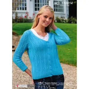 110814 Cardigan m/forskudt snoning - Pind 3-3½