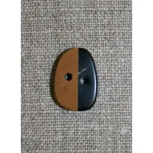 Horn-knap oval 2 farvet - Træ- og Horn-knapper
