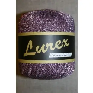 Lurex glimmer-garn, rosa - P:2½-4 - Garn med glimmer/lurex & palietter