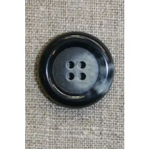 Blå meleret 4-huls knap, 25 mm. - Tilbud knapper