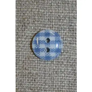 Ternet 2-huls knap blå/hvid, 11 mm. - 