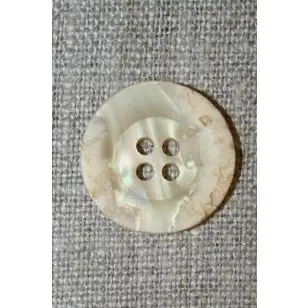 4-huls knap krakeleret creme, 20 mm. - Knapper Grøn, gul og orange