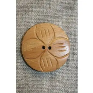 Træknap m/blomst, 32 mm. - Træ- og Horn-knapper