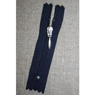 08 cm. lynlås mørkeblå/sølv - Plast lynlås