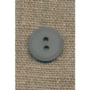 Lys grå 2-huls knap, 15 mm. - Tilbud knapper