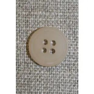 Beige 4-huls knap, 12 mm. - Knapper Brun, beige og off-white