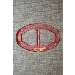 Plast spænde oval klar 20 mm. lys koral - 