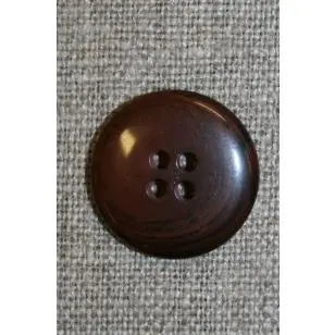 4-huls knap rød-brun-meleret, 20 mm. - Knapper Brun, beige og off-white