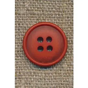 4-huls knap lys brændt orange-meleret, 18 mm. - Knapper Grøn, gul og orange