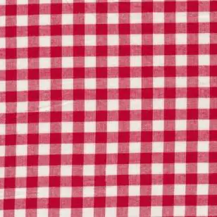Køkkentern rød-hvid, 9x9 mm. - Ternet bomuld