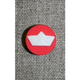 Knap m/papir-hat, rød/hvid - Knapper Rød/lyserød/lilla