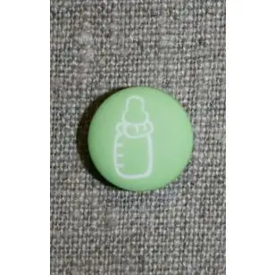 Knap m/sutteflaske, lysegrøn - Børneknapper