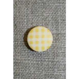 Ternet knap gul & hvid, 13 mm. - Knapper Grøn, gul og orange