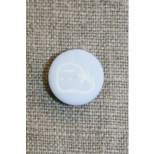 Knap m/baby-sko, babylyseblå - Tilbud knapper