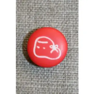 Knap m/baby-sko, rød - Børneknapper