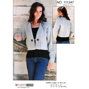 111347 Kort, bred trøje - Strikopskrifter Dame