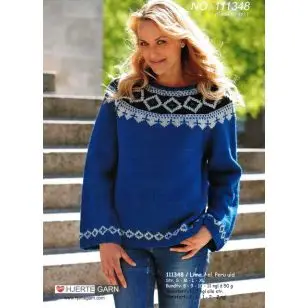 111348 Sweater m/bærestykke - Strikopskrifter Dame