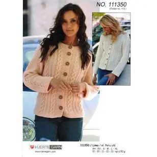 111350 Trøje m/snoninger - Strikopskrifter Dame