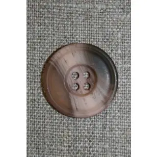 4-huls knap brun/pudder/beige - Knapper Brun, beige og off-white