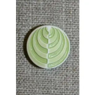 Lysegrøn/lime rund knap m/mønster, 18 mm. - 