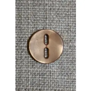 Lysebrun knap m/aflange huller, 12 mm. - Knapper Brun, beige og off-white