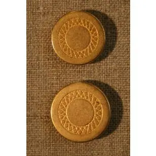 Mat guldknap m/cirkel 20 mm. - 