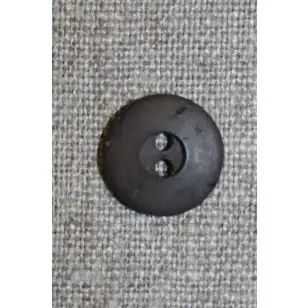 Brun 2-huls knap, 15 mm. - Knapper Brun, beige og off-white