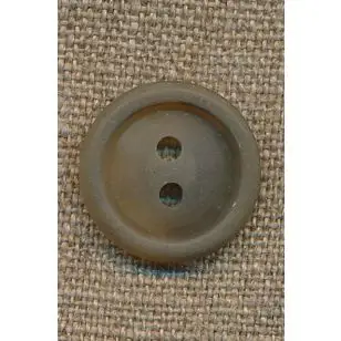 Lysebrun knap m/kant, 20 mm. - Knapper Brun, beige og off-white