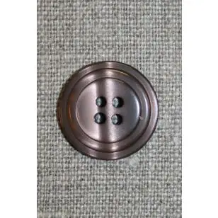 4-huls knap m/cirkel, pudder-brun - Knapper Brun, beige og off-white