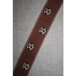 Bånd bomuld brun m/fodbold - Gjordbånd, bændel og sportsbånd