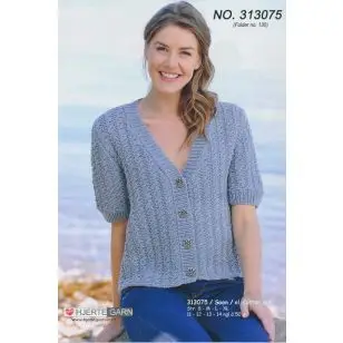 313075 Kortærmet trøje - Strikopskrifter Dame
