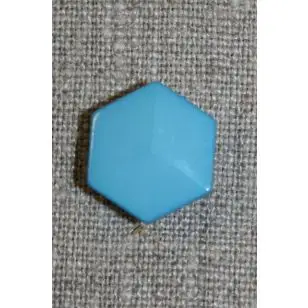 6-kantet knap, turkis-blå - Knapper Blå, turkis og petrol