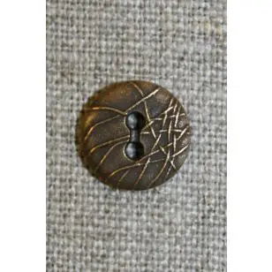2-huls knap m/streger, gl.guld 13 mm. - Tilbud knapper