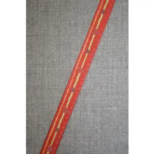 Bånd med hjerter & stikninger, orange - Div. bånd