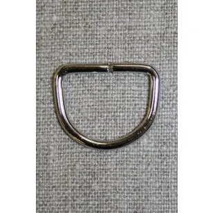 D-ring sølv, 20 mm. - Spænder og hægter