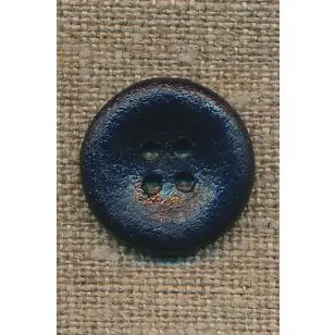 4-huls knap mørkeblå, 20 mm. - Knapper Blå, turkis og petrol