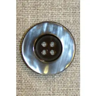 Blank 4-huls knap brun/beige, 25 mm. - Knapper Brun, beige og off-white