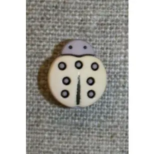 Knap m/mariehøne, lys gul - Børneknapper