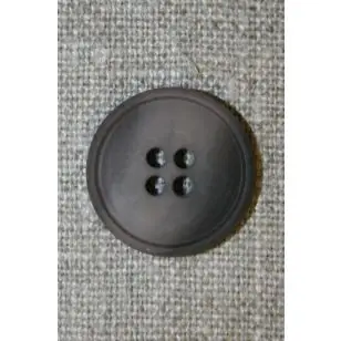 4-huls knap grå-brun meleret, 20 mm. - Knapper Brun, beige og off-white