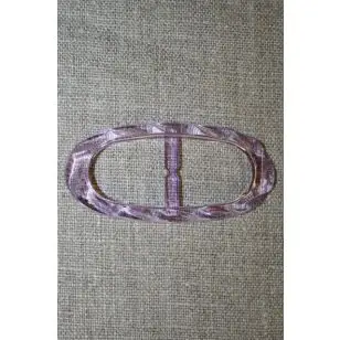 Plast spænde oval klar 20 mm. lyselilla - Spænder og hægter