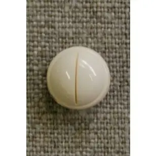 Rund knap m/rille, off-white 12 mm. - Knapper Brun, beige og off-white
